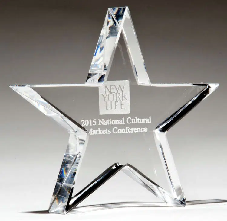 What are the dimensions of the crystal star paperweight?